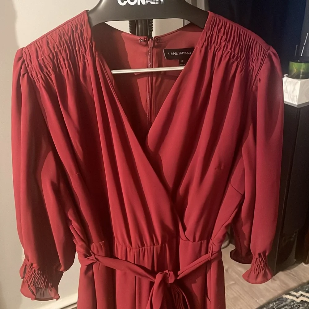 Lane Bryant wide leg 3/4 sleeve dressy jumpsuit with pockets - Picture 2 of 4